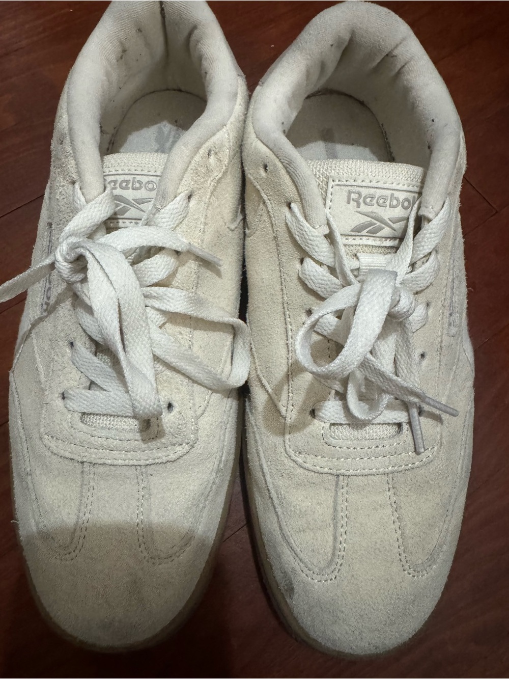 Reebok Off-White Suede Low-Top Sneakers - Picture 12 of 15